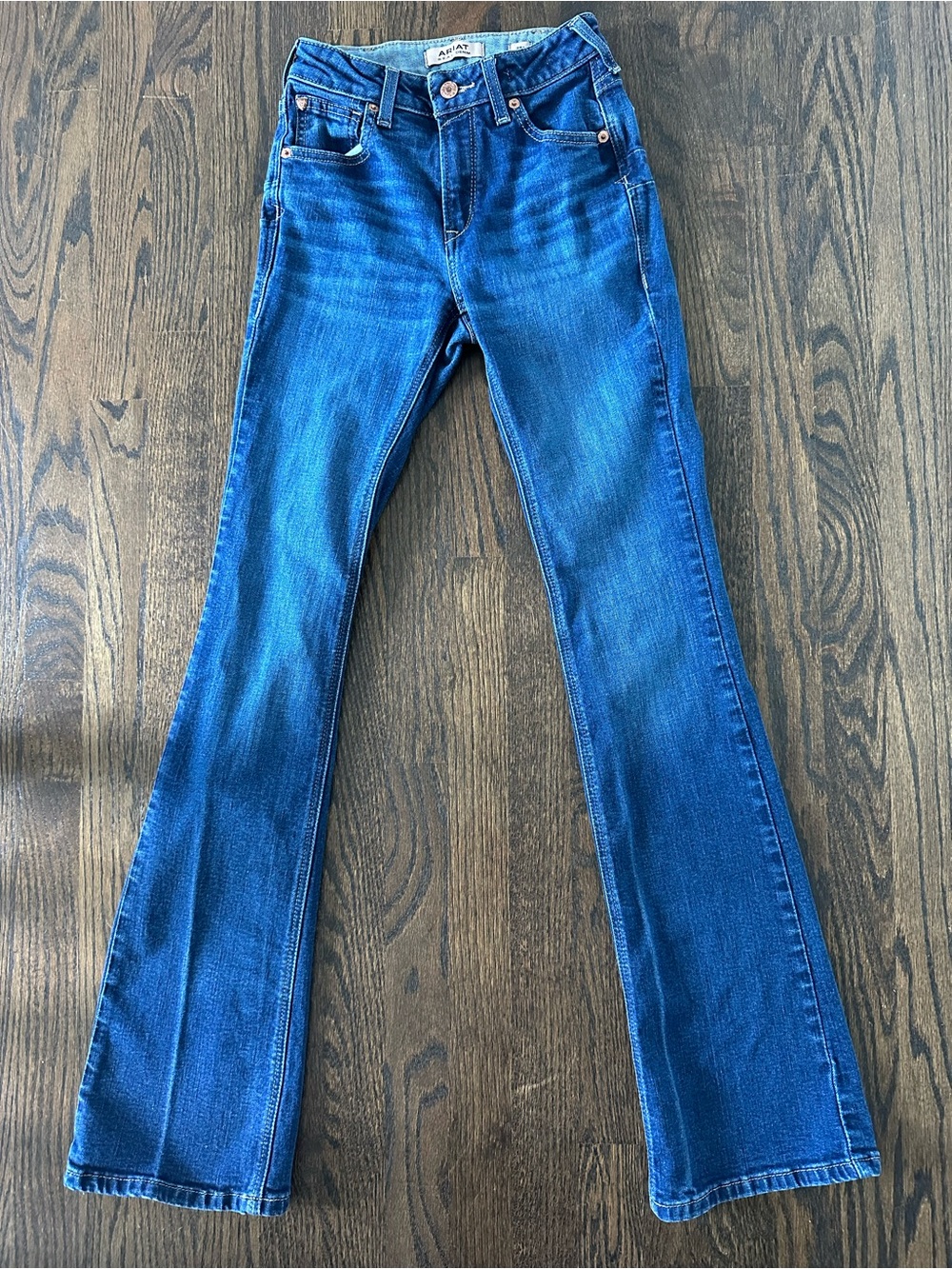 Ariat R.E.A.L. High Rise Boot Cut Jeans Size 25L Dark Wash Stretch Western
